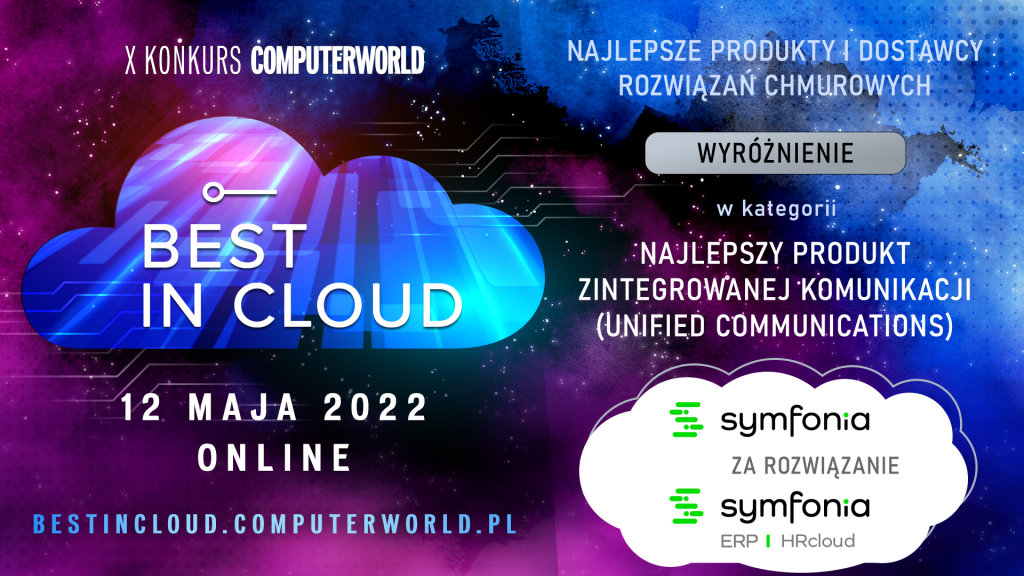 Wyróżnienie Best in Cloud dla Symfonia HRcloud